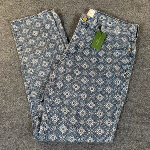 Sid Mashburn Slim Straight 5-Pocket Pant Indigo Denim Print 36/32 NEW #3905